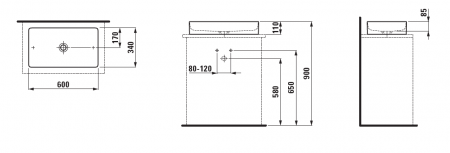 Умывальник Laufen Living SaphirKeramik 8114344001121 60x34x11