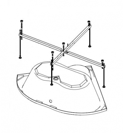 Каркас усиленный для угловых ванн Triton 140х140-150х150, универс. 5 опор