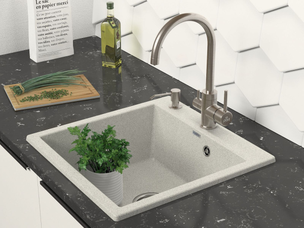 Мойка Paulmark KANTE 50 PM105152-GR 520х510х200 мм, IT-GRANIT, серый