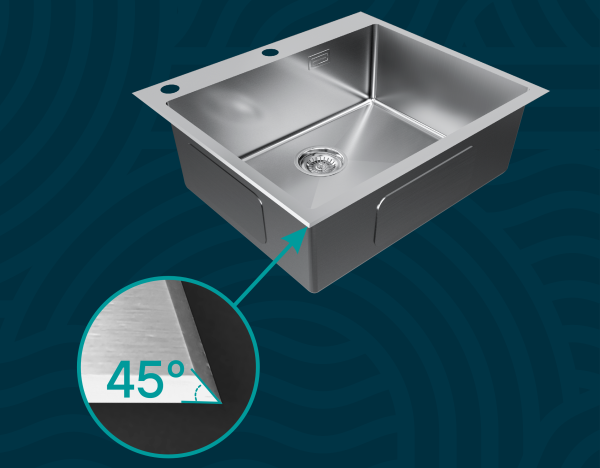 Мойка Paulmark KRONER-EDGE 59 PM775951-BS 510х590х200 мм, нержавеющая сталь, брашированная нержавеющая сталь
