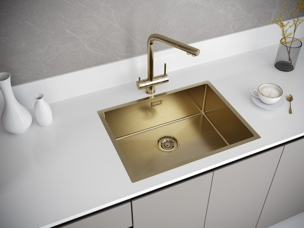 Мойка Paulmark NEXT 58 UNI PM215844-BG 440х580х200 мм, нержавеющая сталь, брашированное золото