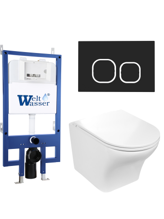 Комплект инсталляции с унитазом Weltwasser BAMBERG 545 + ODENBACH 004 GL-WT + BAMBERG BL
