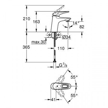 Смеситель для умывальника Grohe Eurostyle New 32468003