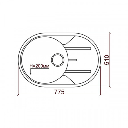 Кухонная мойка Tolero R-116 51x77.5 серый металлик