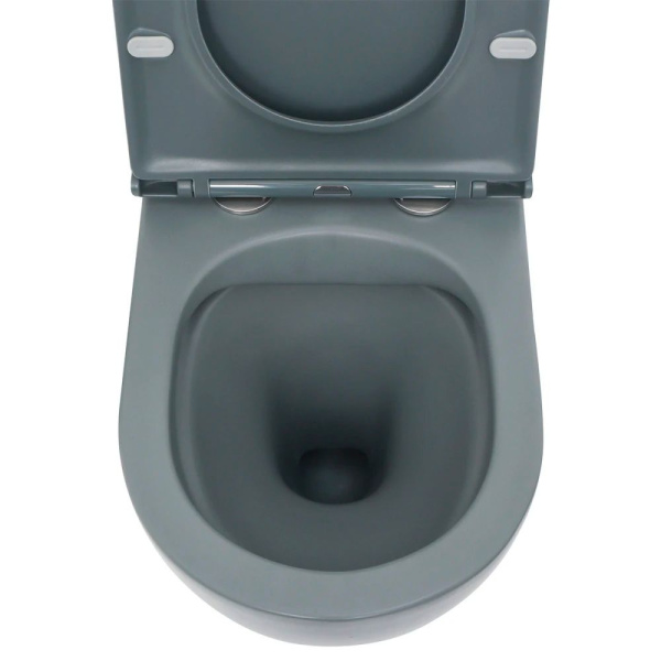 AQM2002MGR Унитаз подвесной с сиденьем SoftClose, технология смыва Rimless, скрыт.крепеж. Цвет серый