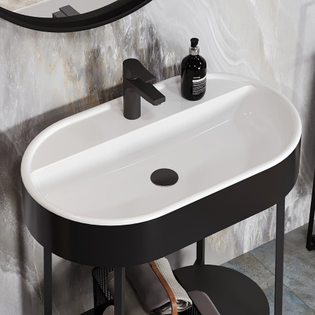 Умывальник Belux Эвора 750, черный матовый