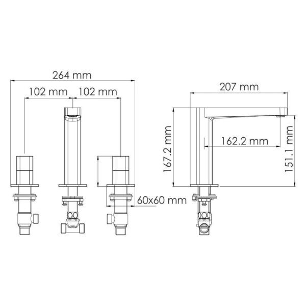 Встраиваемый смеситель для раковины WasserKRAFT Nuthe 9135