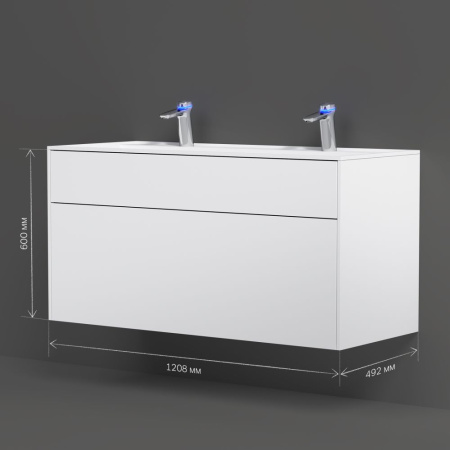 M50AFHX1203WM Inspire V2.0 База под раковину AM.PM, подвесная, 120 см, 3 ящика, push-to-open, белый матовый