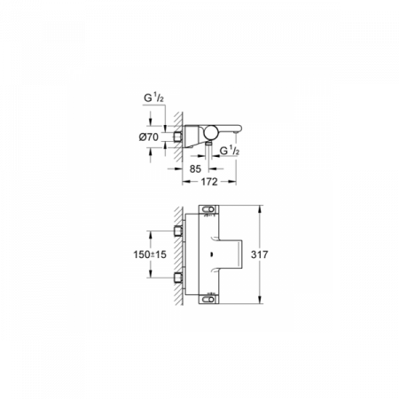 Термостатический смеситель для ванны и душа Grohe Grohtherm 2000 34464001