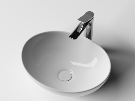 Умывальник чаша накладная овальная  Ceramicanova Element  405*330*140 мм, Белый, CN6016