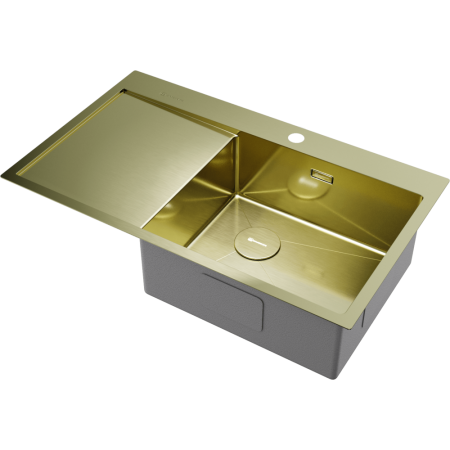 Кухонная мойка Omoikiri Akisame 86-R Side-LG нерж. сталь/светлое золото 4997046