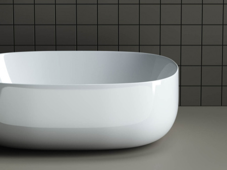 Умывальник чаша накладная овальная Ceramicanova Element 460*350*155мм, Белый, CN6018