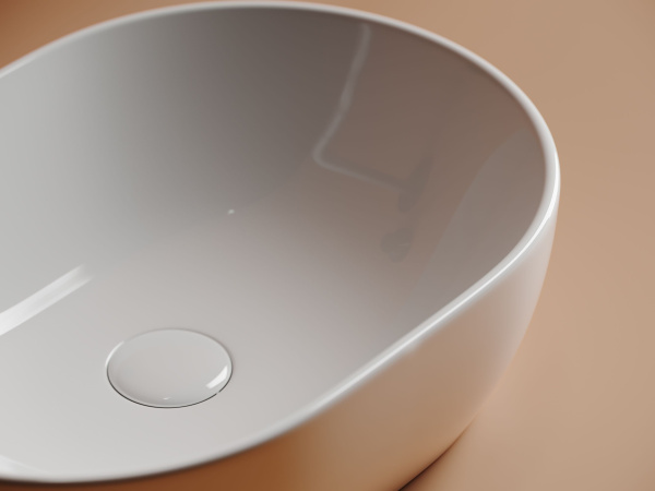 Умывальник чаша накладная овальная Ceramicanova Element 480*350*140мм, Белый, CN6019