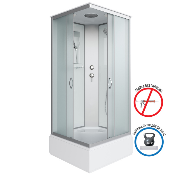 Душевая кабина Niagara Classic NG-2507-14BKTG (80х80х210) высокий поддон(40см),стекло тонированное