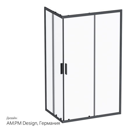 W93G-404-120280-BT Gem S Twin Slide Душевое ограждение AM.PM 120x80, профиль черный мат