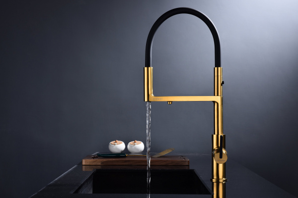 Смеситель для кухни Paulmark TORNADO To213402-BG, брашированное золото