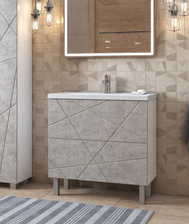 Тумба под раковину напольная VIGO Geometry tn.bsf.GEO.COM.70.2Y бетон, 70 см