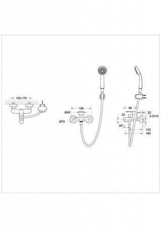 Смеситель для ванны Bravat Stream-D F637163C-B, хром