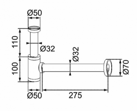 Сифон с донным клапаном Calani KLIK-KLAK CHROM CAL-A0004