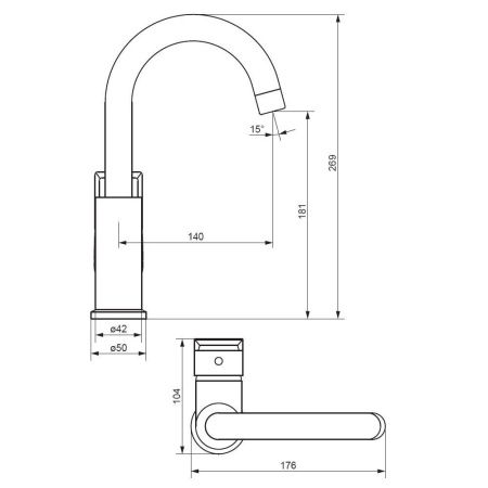 470220300 Apollo Смеситель для умывальника Damixa с поворотным изливов, черный