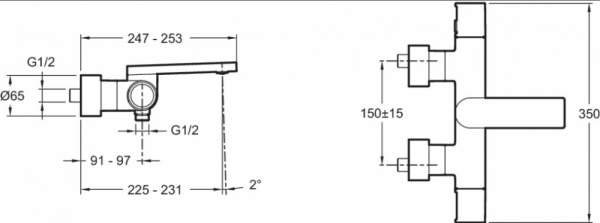 Смеситель для ванны Jacob Delafon Composed E73110-TT