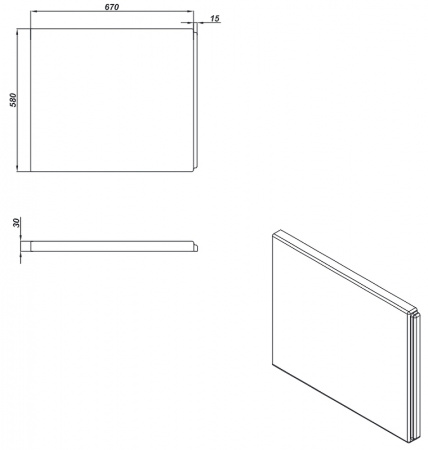 Панель боковая Cersanit Universal Type 1 70 PB-TYPE1*70-W