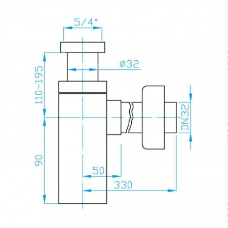 Сифон для раковины Plast Brno EMCR004