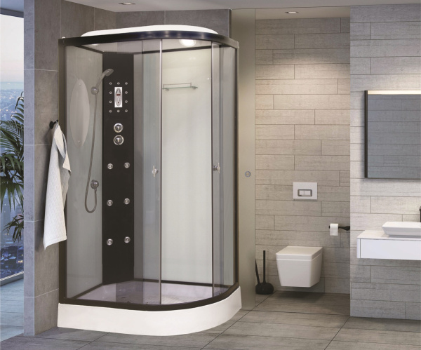 Душевая кабина Niagara Ultra NG-1903-01L (120х80х220) низкий поддон(16см),черный,стекло тонированное,4 места