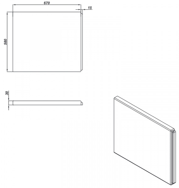 Панель боковая Cersanit Universal Type 1 70 PB-TYPE1*70-W