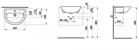 Умывальник Laufen Pro B 8129514001041 56x44x16