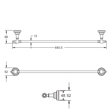 Полотенцедержатель Rose RG1117, хром