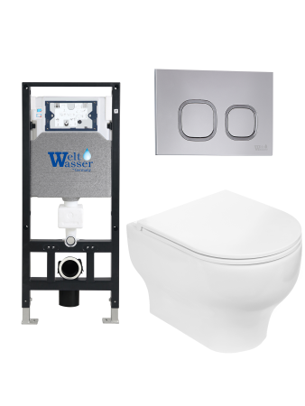 Унитаз с инсталляцией WeltWasser AMBERG 506 + ERLENBACH 004 GL-WT + AMBERG RD-CR