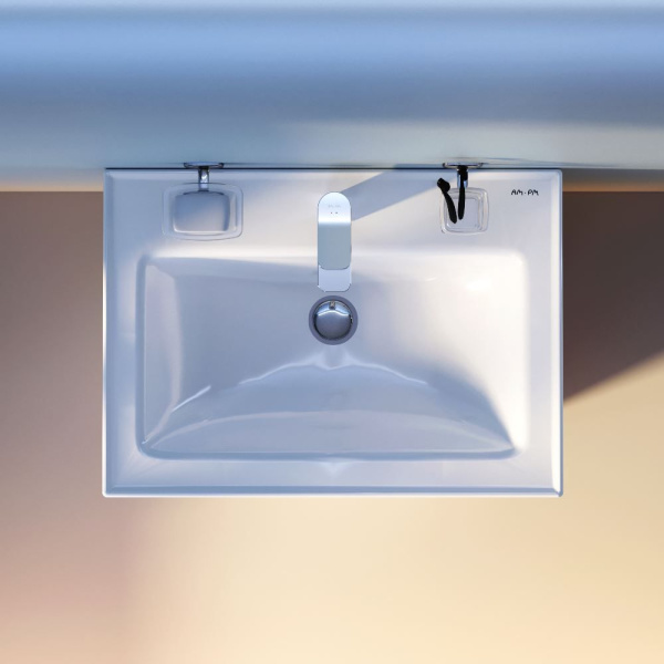 M85AWCC0652WG64 X-Joy, Раковина мебельная AM.PM, керамическая, 65 см, встроенная, цвет: белый, глянец