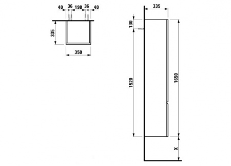 Шкаф-колонна Laufen Pro S 4831220959991 35x33x165