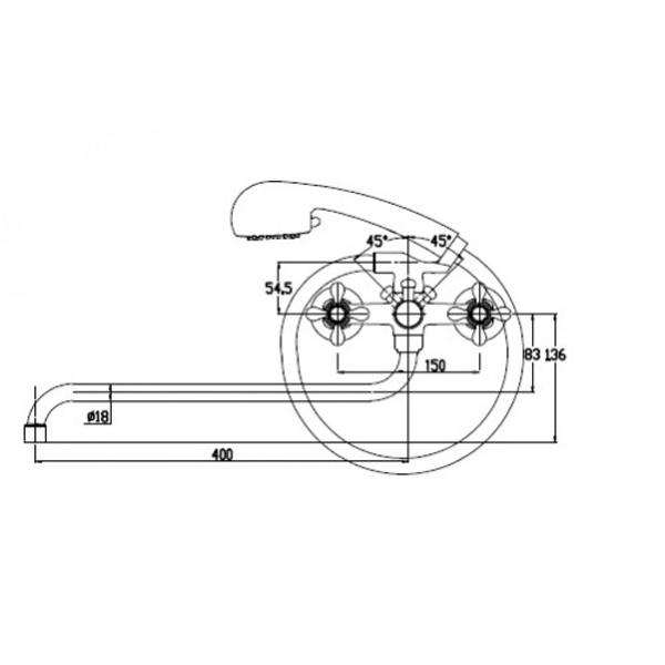 Смеситель для ванны Kaiser Carlson Style 44255-1 Bronze