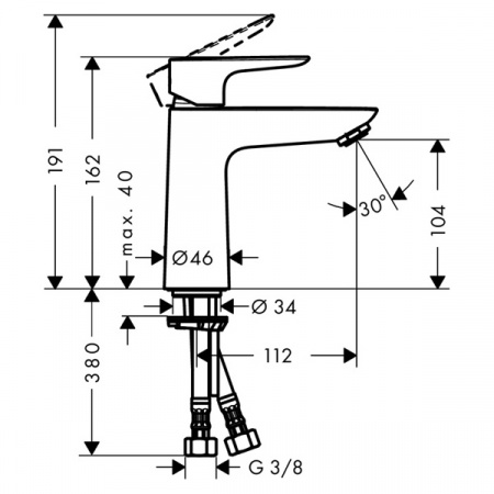 Смеситель для умывальника Hansgrohe Talis E 71712000