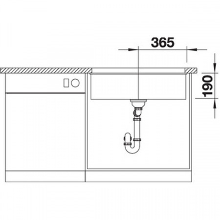 Кухонная мойка Blanco SUBLINE 700-U SILGRANIT отводная арматура InFino Серый беж