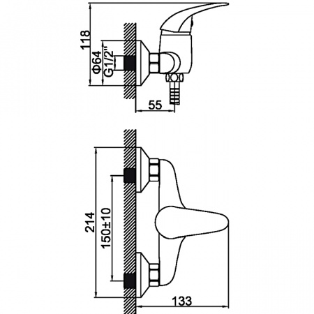 Смеситель для душа Ledeme H38-B L2038-B