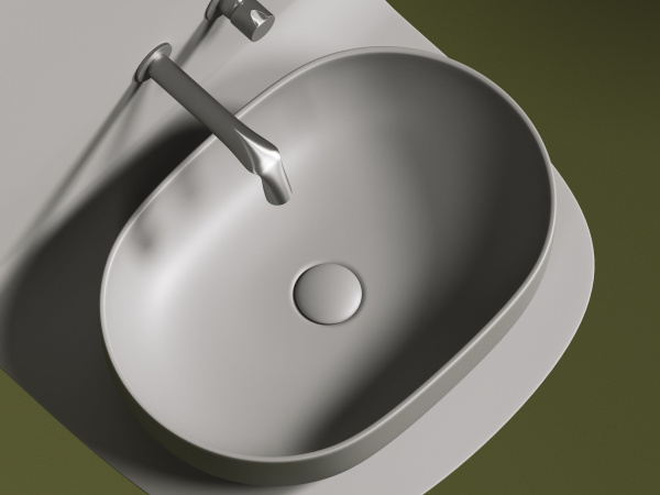 Умывальник чаша накладная овальная Ceramicanova Element 600*415*135мм, Антрацит матовый, CN6047MH