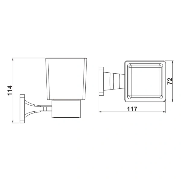 Стакан для ванной комнаты Rose RG1512H, черный