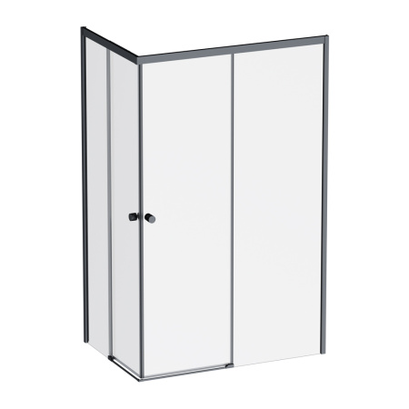 W94G-403-120280-BT1K X-joy Душевое ограждение AM.PM прямоугольное,раздвиж.двери 120x80 черный мат.