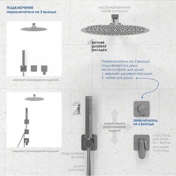 Переключатель на 2 выхода Wasserkraft A303