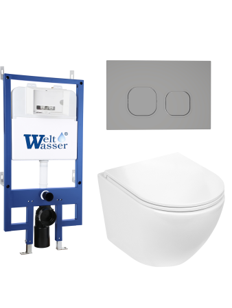 Комплект инсталляции с унитазом Weltwasser BAMBERG 545 + MERZBACH 043 GL-WT + BAMBERG CR