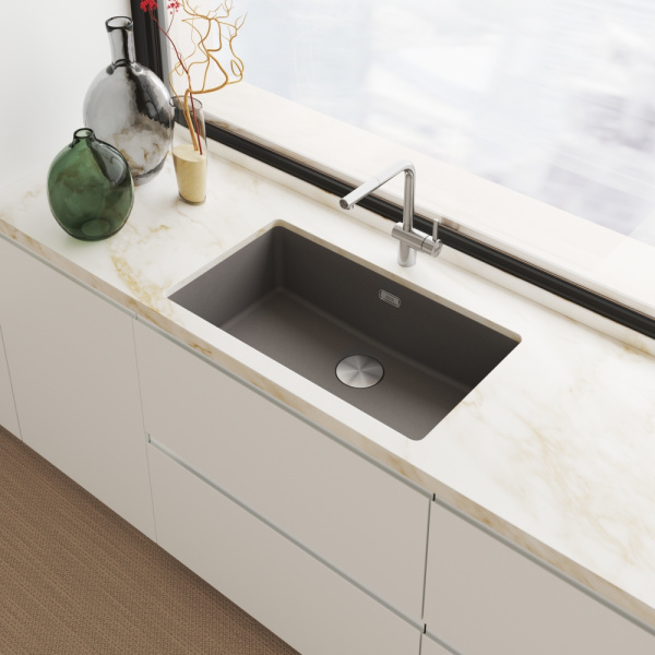 Кухонная мойка FRANKE 125.0741.509 из материала Fragranite MRG 110-72, грифельный серый (стоп-вентиль в комплекте)