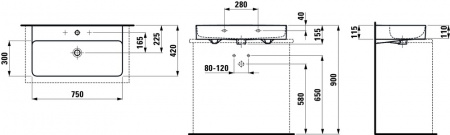 Умывальник Laufen VAL 8162854001081 75x42x15.5