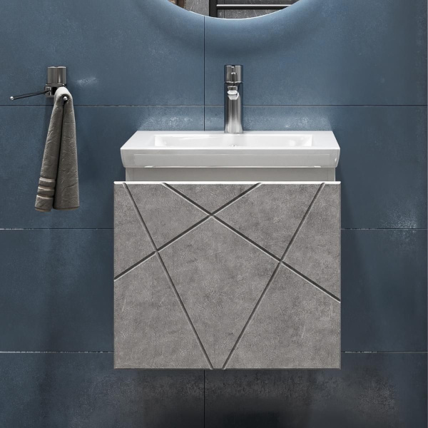 Тумба под раковину подвесная VIGO Geometry 032 бетон, 50 см