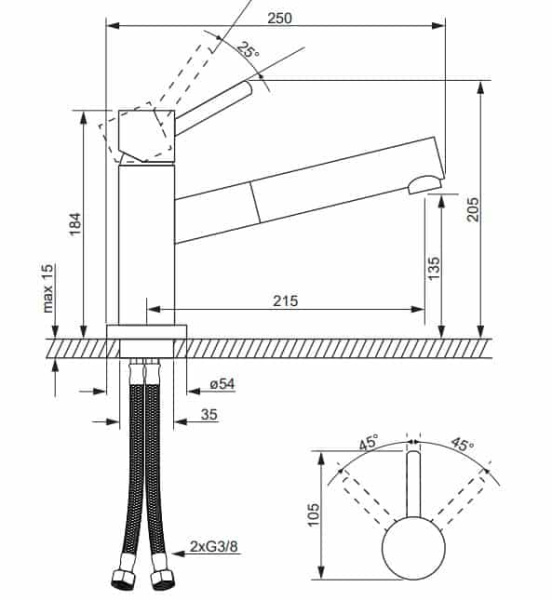 Смеситель для кухни OMNIRES Y Y1254/9IN