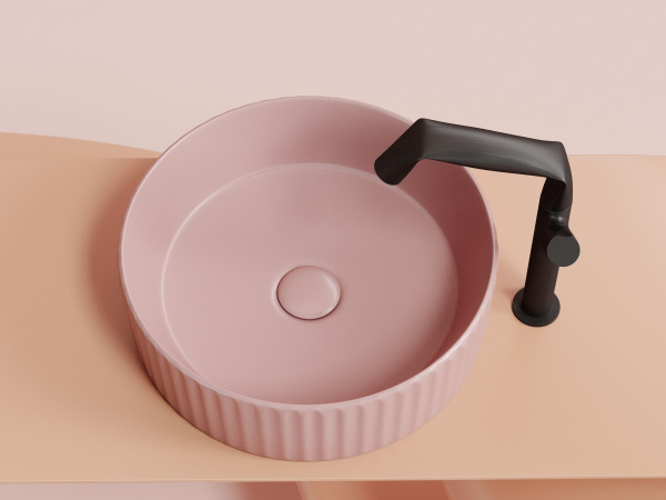 Умывальник чаша накладная круглая Ceramicanova Element 360*360*115мм, розовый матовый, CN6057MP