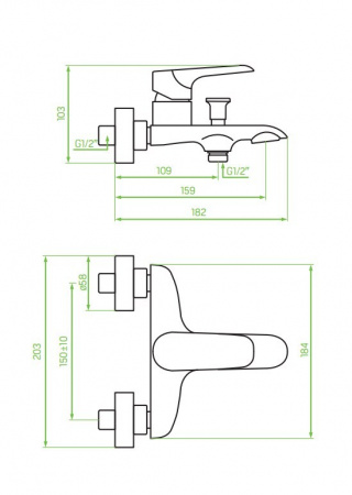 Смеситель для ванны Laveo Alea BLE_010D хром