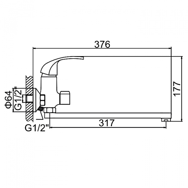 Смеситель для ванны Ledeme H35 L2235